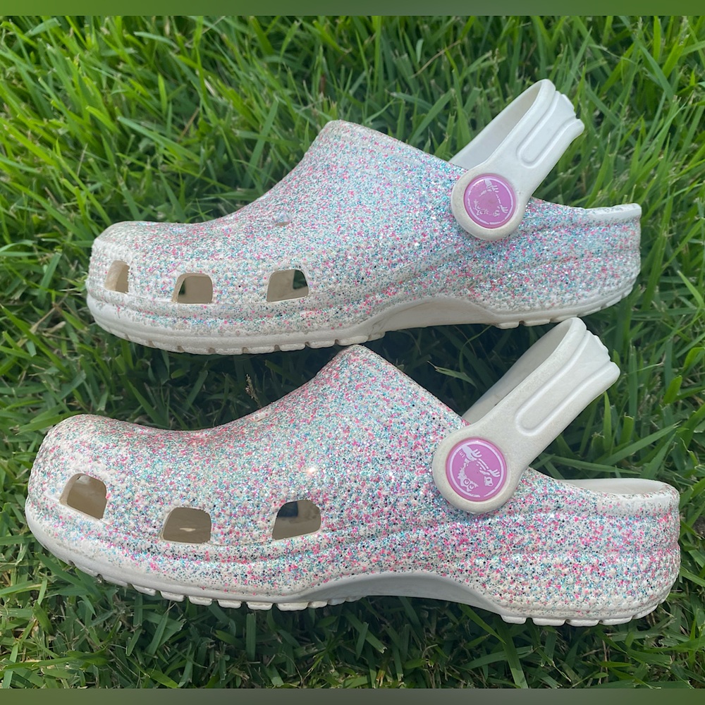 CROCS pink/blue glitter, 11
